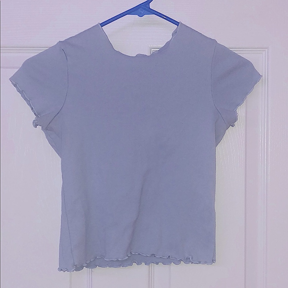 Brandy Melville Wynn Lettuce Edge Fitted Crop Top